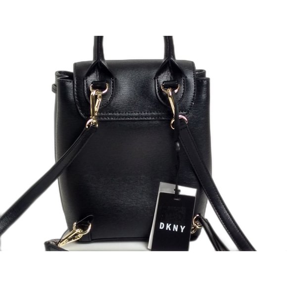 DKNY Backpack Small Leather Lex Convertible Butterfly Book Bag - Black main image 5
